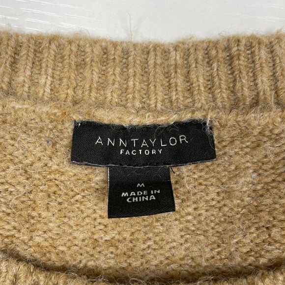 Ann Taylor Argyle Fair Isle Crewneck Long Sleeve Knit Pullover Sweater Medium - Picture 6 of 7